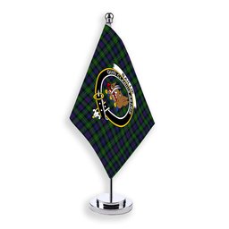 ScotsTee Shop Scottish Baillie (Fencibles) Crest Tartan Desk Flag Plaid Table Flag
