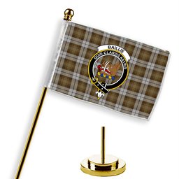 ScotsTee Shop Scottish Baillie Dress Crest Tartan Desk Flag Plaid Table Flag