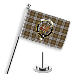 ScotsTee Shop Scottish Baillie Dress Crest Tartan Desk Flag Plaid Table Flag