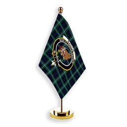 ScotsTee Shop Scottish Baillie of Polkemmet Modern Crest Tartan Desk Flag Plaid Table Flag