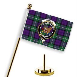 ScotsTee Shop Scottish Baillie Highland Society Ancient Crest Tartan Desk Flag Plaid Table Flag