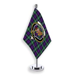 ScotsTee Shop Scottish Baillie Highland Society Ancient Crest Tartan Desk Flag Plaid Table Flag