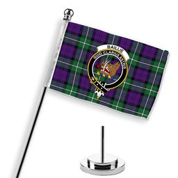 ScotsTee Shop Scottish Baillie Highland Society Ancient Crest Tartan Desk Flag Plaid Table Flag