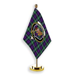 ScotsTee Shop Scottish Baillie Highland Society Ancient Crest Tartan Desk Flag Plaid Table Flag