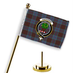 ScotsTee Shop Scottish Anderson Highland Society of London Crest Tartan Desk Flag Plaid Table Flag