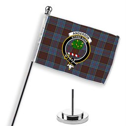 ScotsTee Shop Scottish Anderson Highland Society of London Crest Tartan Desk Flag Plaid Table Flag