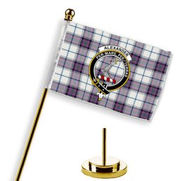 ScotsTee Shop Scottish Alexander of Menstry Dress Ancient Crest Tartan Desk Flag Plaid Table Flag