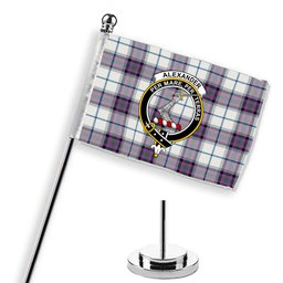 ScotsTee Shop Scottish Alexander of Menstry Dress Ancient Crest Tartan Desk Flag Plaid Table Flag