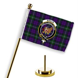 ScotsTee Shop Scottish Baillie Highland Society Crest Tartan Desk Flag Plaid Table Flag