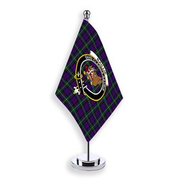 ScotsTee Shop Scottish Baillie Highland Society Crest Tartan Desk Flag Plaid Table Flag