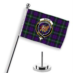 ScotsTee Shop Scottish Baillie Highland Society Crest Tartan Desk Flag Plaid Table Flag