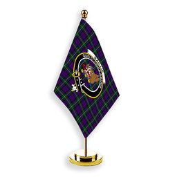 ScotsTee Shop Scottish Baillie Highland Society Crest Tartan Desk Flag Plaid Table Flag