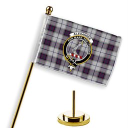 ScotsTee Shop Scottish Alexander of Menstry Dress Crest Tartan Desk Flag Plaid Table Flag