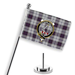 ScotsTee Shop Scottish Alexander of Menstry Dress Crest Tartan Desk Flag Plaid Table Flag