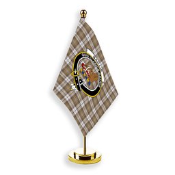 ScotsTee Shop Scottish Baillie Dress Ancient Clan Crest Tartan Desk Flag Plaid Table Flag