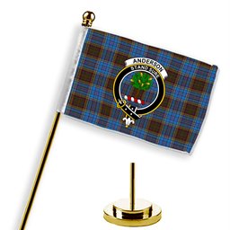 ScotsTee Shop Scottish Anderson Coulson Bonner 2 Crest Tartan Desk Flag Plaid Table Flag