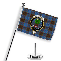 ScotsTee Shop Scottish Anderson Coulson Bonner 2 Crest Tartan Desk Flag Plaid Table Flag