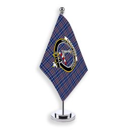 ScotsTee Shop Scottish Alexander of Menstry Modern Crest Tartan Desk Flag Plaid Table Flag