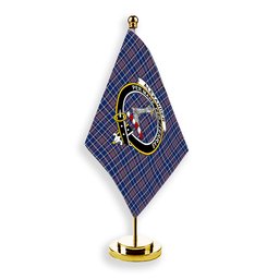 ScotsTee Shop Scottish Alexander of Menstry Modern Crest Tartan Desk Flag Plaid Table Flag