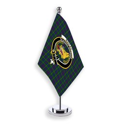 ScotsTee Shop Scottish Bailey, The House of Crest Tartan Desk Flag Plaid Table Flag