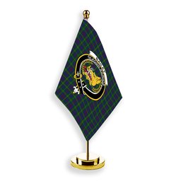ScotsTee Shop Scottish Bailey, The House of Crest Tartan Desk Flag Plaid Table Flag