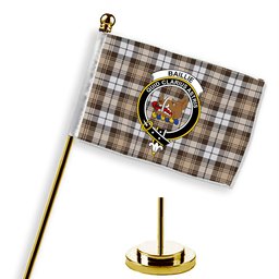 ScotsTee Shop Scottish Baillie Dress Modern Clan Crest Tartan Desk Flag Plaid Table Flag