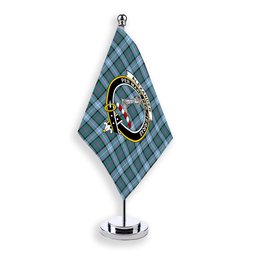 ScotsTee Shop Scottish Alexander of Menstry Hunting Ancient Crest Tartan Desk Flag Plaid Table Flag