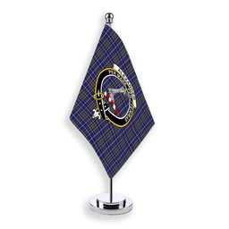 ScotsTee Shop Scottish Alexander of Menstry Crest Tartan Desk Flag Plaid Table Flag