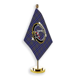 ScotsTee Shop Scottish Alexander of Menstry Crest Tartan Desk Flag Plaid Table Flag