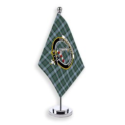 ScotsTee Shop Scottish Alexander of Menstry Hunting Crest Tartan Desk Flag Plaid Table Flag
