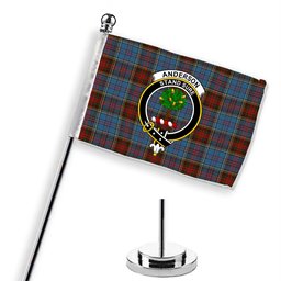 ScotsTee Shop Scottish Anderson MacGregor Hastie 1 Crest Tartan Desk Flag Plaid Table Flag