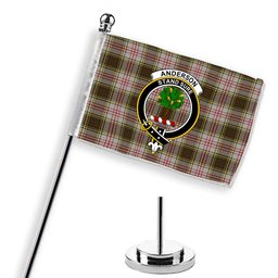 ScotsTee Shop Scottish Anderson Dress Crest Tartan Desk Flag Plaid Table Flag