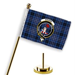 ScotsTee Shop Scottish Brodie Countryfare Modern Crest Tartan Desk Flag Plaid Table Flag