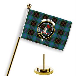 ScotsTee Shop Scottish Brodie Hunting Ancient Crest Tartan Desk Flag Plaid Table Flag