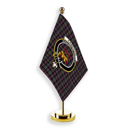 ScotsTee Shop Scottish Cameron Highlanders of Ottawa Crest Tartan Desk Flag Plaid Table Flag