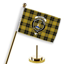 ScotsTee Shop Scottish Barclay Dress Crest Tartan Desk Flag Plaid Table Flag