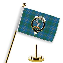 ScotsTee Shop Scottish Burns of California Ancient Crest Tartan Desk Flag Plaid Table Flag