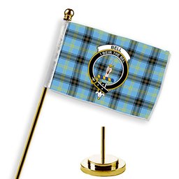 ScotsTee Shop Scottish Bell of the Borders Modern Crest Tartan Desk Flag Plaid Table Flag