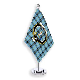 ScotsTee Shop Scottish Bell of the Borders Modern Crest Tartan Desk Flag Plaid Table Flag