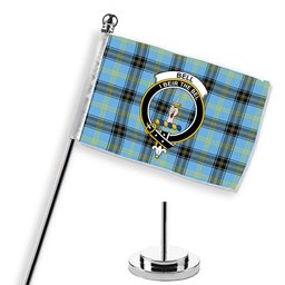 ScotsTee Shop Scottish Bell of the Borders Modern Crest Tartan Desk Flag Plaid Table Flag