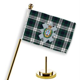ScotsTee Shop Scottish Black Watch Dress Modern Crest Tartan Desk Flag Plaid Table Flag
