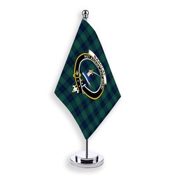 ScotsTee Shop Scottish Barclay Hunting Modern Crest Tartan Desk Flag Plaid Table Flag