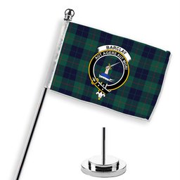 ScotsTee Shop Scottish Barclay Hunting Modern Crest Tartan Desk Flag Plaid Table Flag