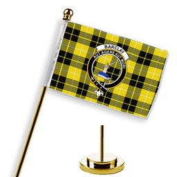 ScotsTee Shop Scottish Barclay Dress Modern Crest Tartan Desk Flag Plaid Table Flag