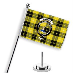 ScotsTee Shop Scottish Barclay Dress Modern Crest Tartan Desk Flag Plaid Table Flag