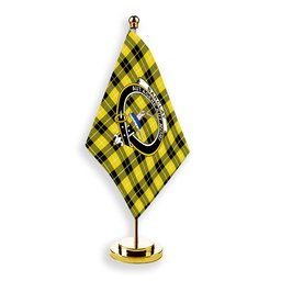 ScotsTee Shop Scottish Barclay Dress Modern Crest Tartan Desk Flag Plaid Table Flag