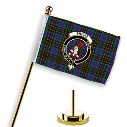 ScotsTee Shop Scottish Brodie Hunting Modern Crest Tartan Desk Flag Plaid Table Flag
