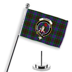 ScotsTee Shop Scottish Brodie Hunting Modern Crest Tartan Desk Flag Plaid Table Flag