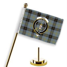 ScotsTee Shop Scottish Bell of the Borders Crest Tartan Desk Flag Plaid Table Flag