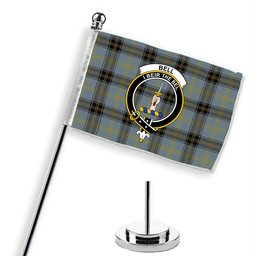 ScotsTee Shop Scottish Bell of the Borders Crest Tartan Desk Flag Plaid Table Flag